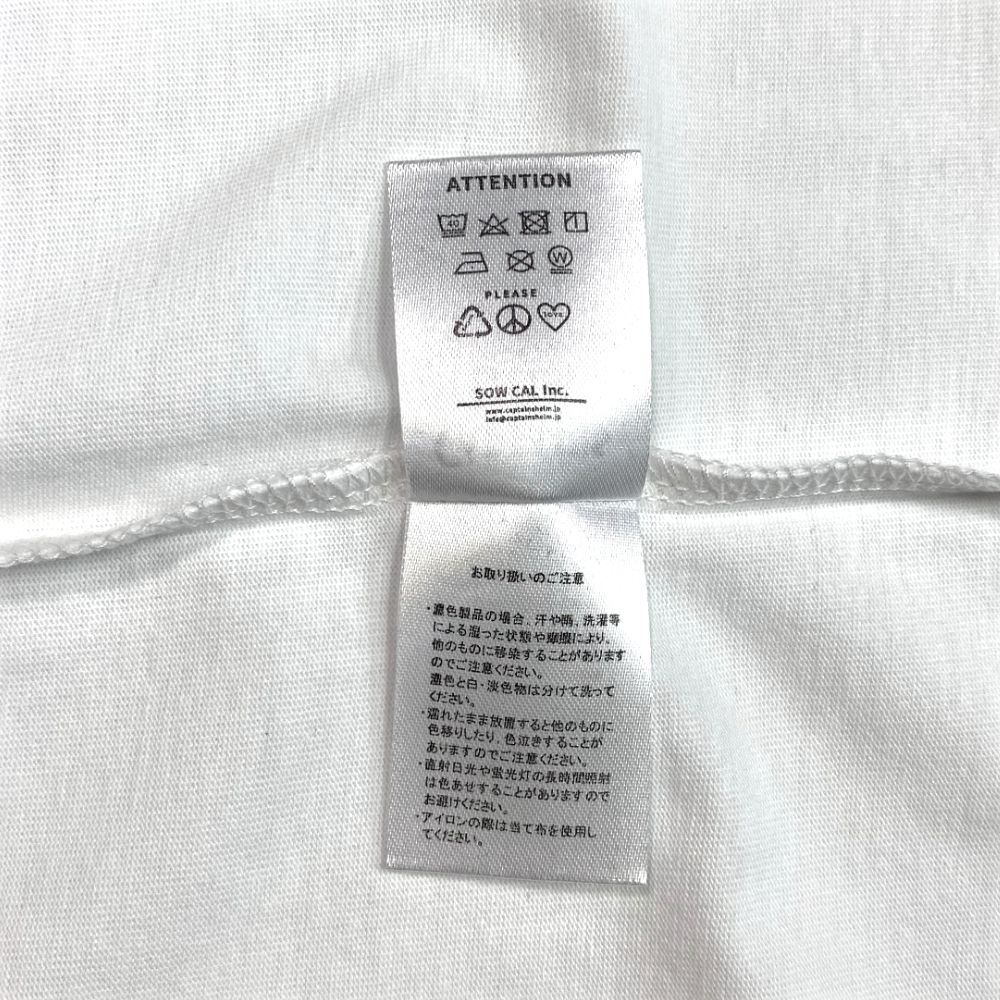 【ラスト1点】CAPTAIN’S FLAG TEE (WHITE) / ロゴ刺繍&アメリカンフラッグ プリント Tシャツ