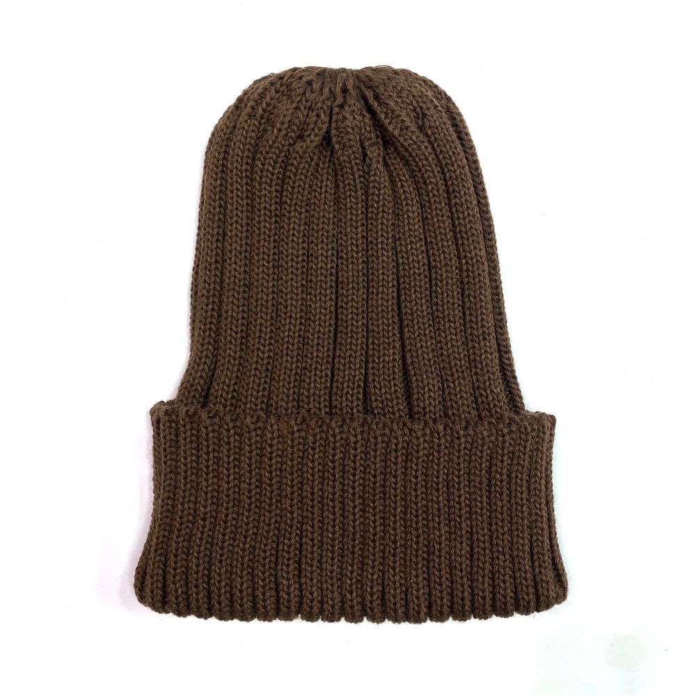 CALEE - 【ラスト1点】A/W KNIT CAP (BROWN) / リブニットキャップ