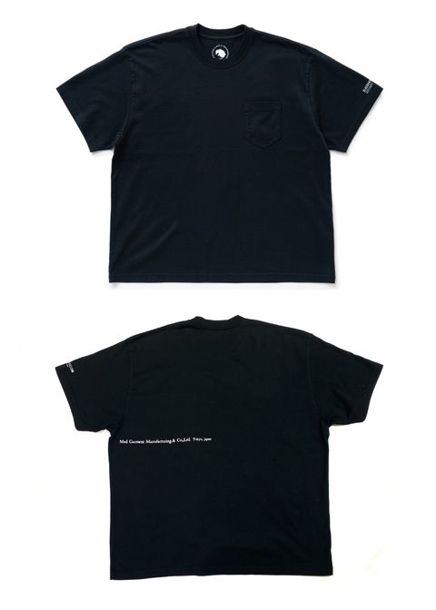 PACK TEE "BIG SILHOUETTE" (BLACK) / プリント ビッグシルエットポケットT