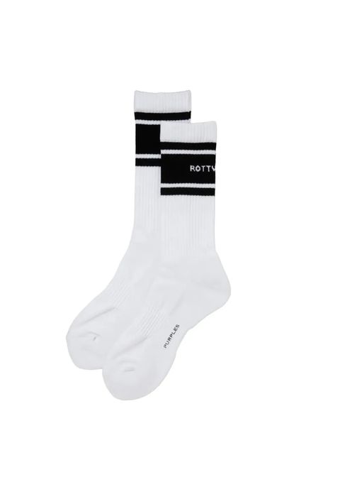 R9 LINE SOX (WHITE) / ×パープルズ コラボ ジャガードロゴ ソックス