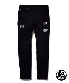 × HYSTERIC GLAMOUR F.Black STR 5pocket OWS (BLACK) / ×ヒステリックグラマー コラボデニムパンツ