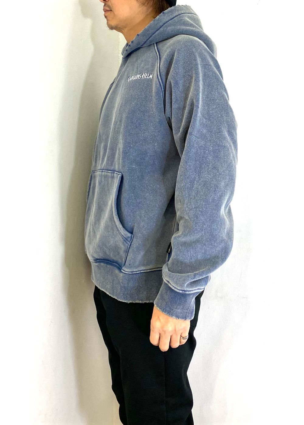 VINTAGE LOGO HOODIE (VINTAGE NAVY) / ヴィンテージ加工 ロゴ スウェット パーカー