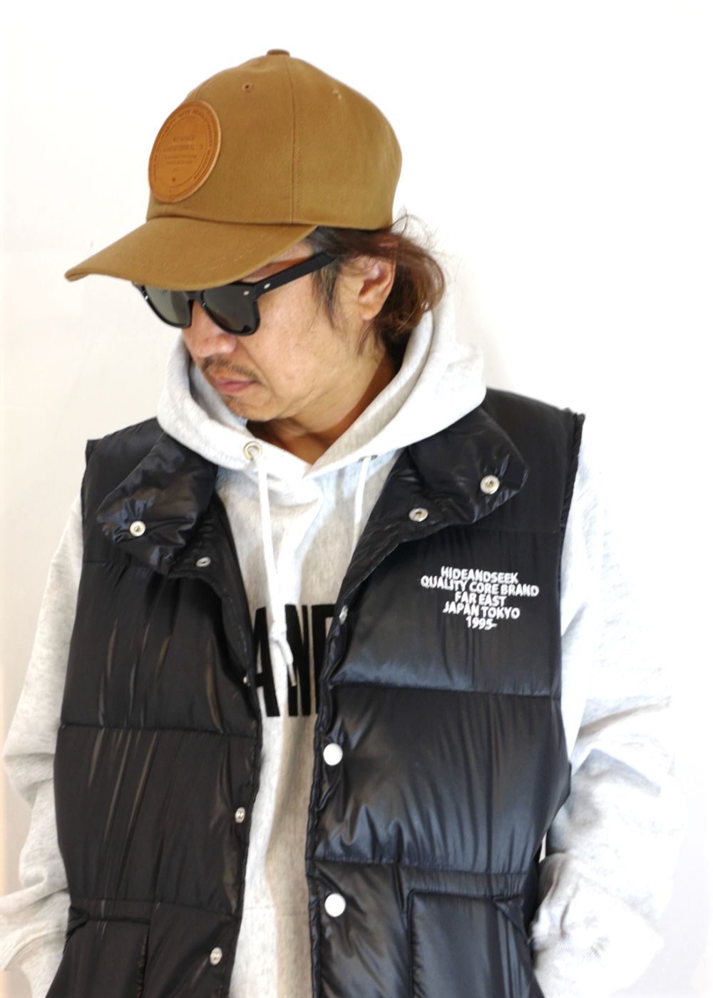 【ラスト1点】CANVAS LEATHER PATCH CAP (BROWN) / レザーワッペン ベースボールキャップ