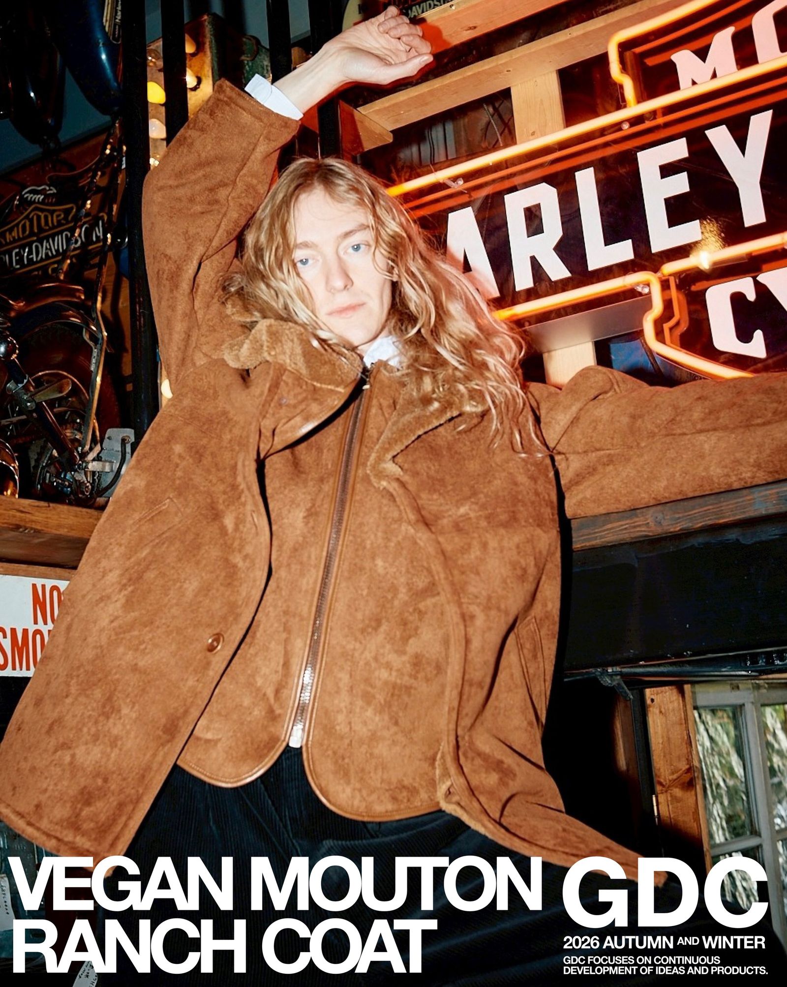 Vegan Mouton Ranch Coat (BROWN) / ビーガン ムートン ランチコート