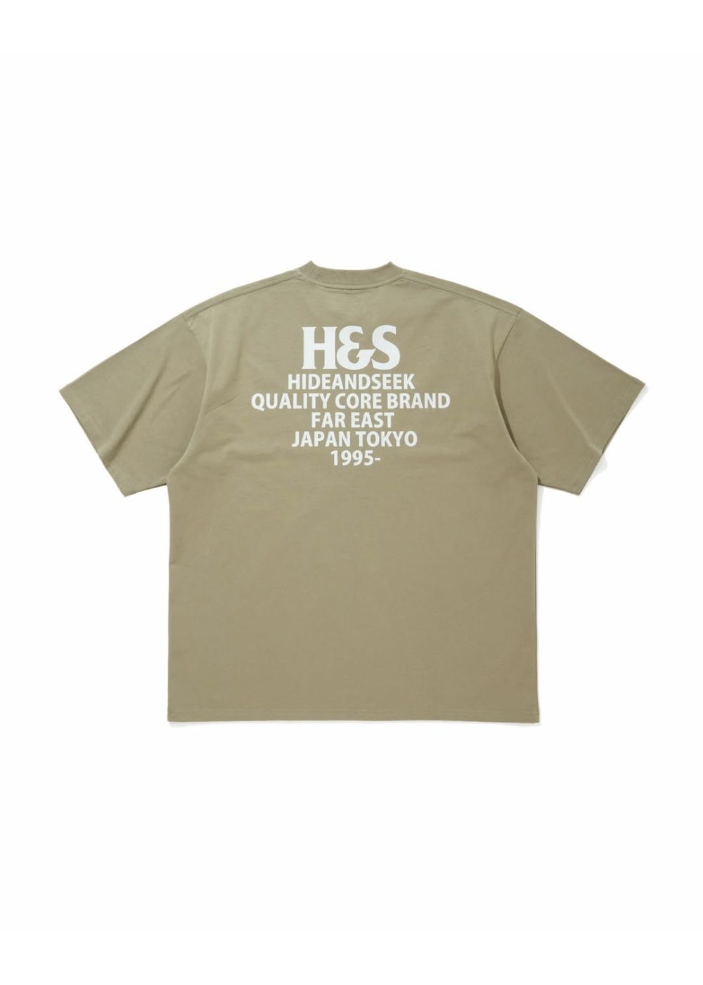 H&S S/S Tee (BEIGE) / オリジナル ロゴ プリント ショート スリーブ Tシャツ