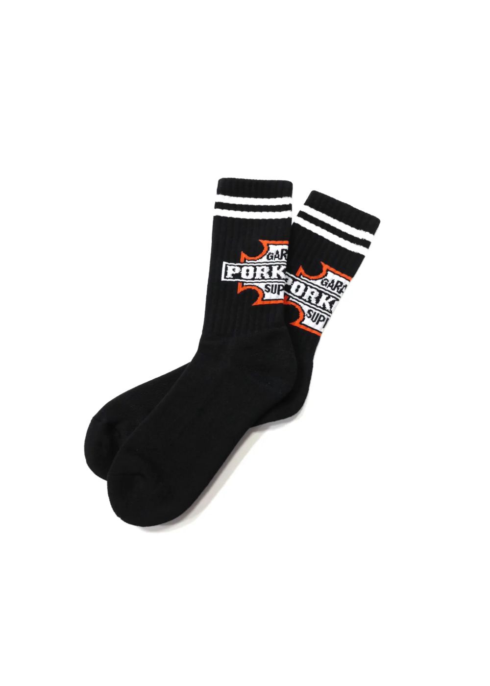 PORK SOX P-22 type-C (BLACK) / ジャガードロゴソックス