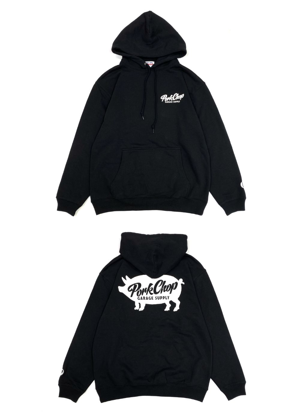 SCRIPT PORK HOODIE (BLACK) / ロゴ スウェットパーカー