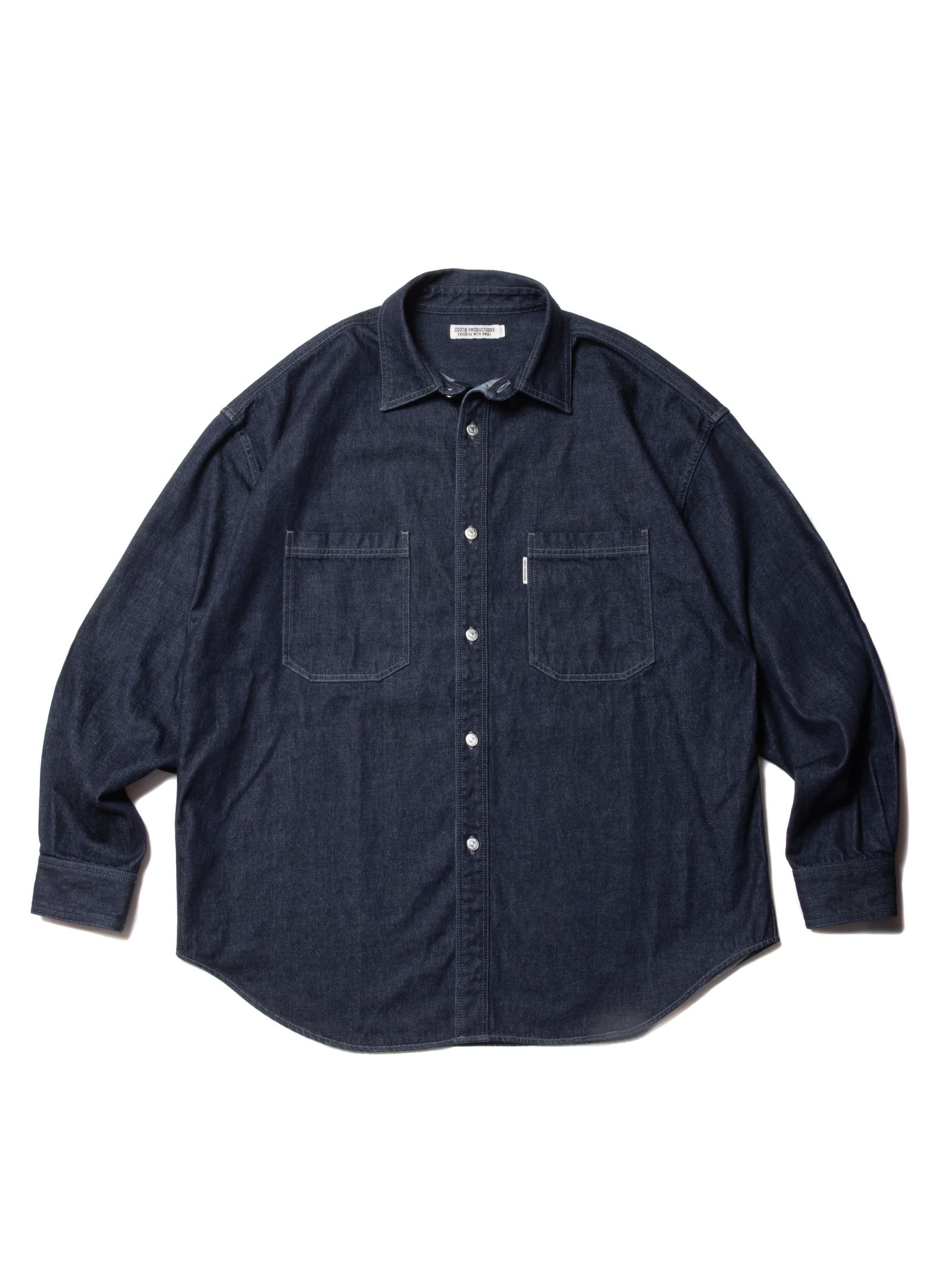 COOTIE PRODUCTIONS - Denim Work Shirt (BLACK 1 WASH) / デニム