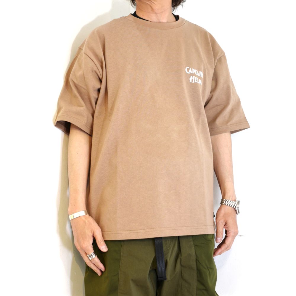 【ラスト1点】LOGO&MASK TEE (BEIGE) / ロゴ&マスク プリントTee