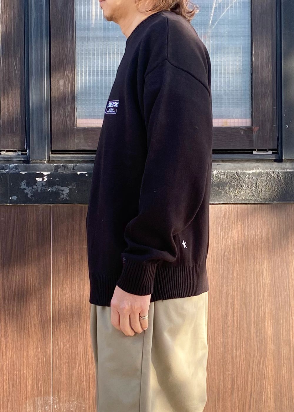 COTTON KNIT SWEATER (BLACK) / コットン ニット セーター