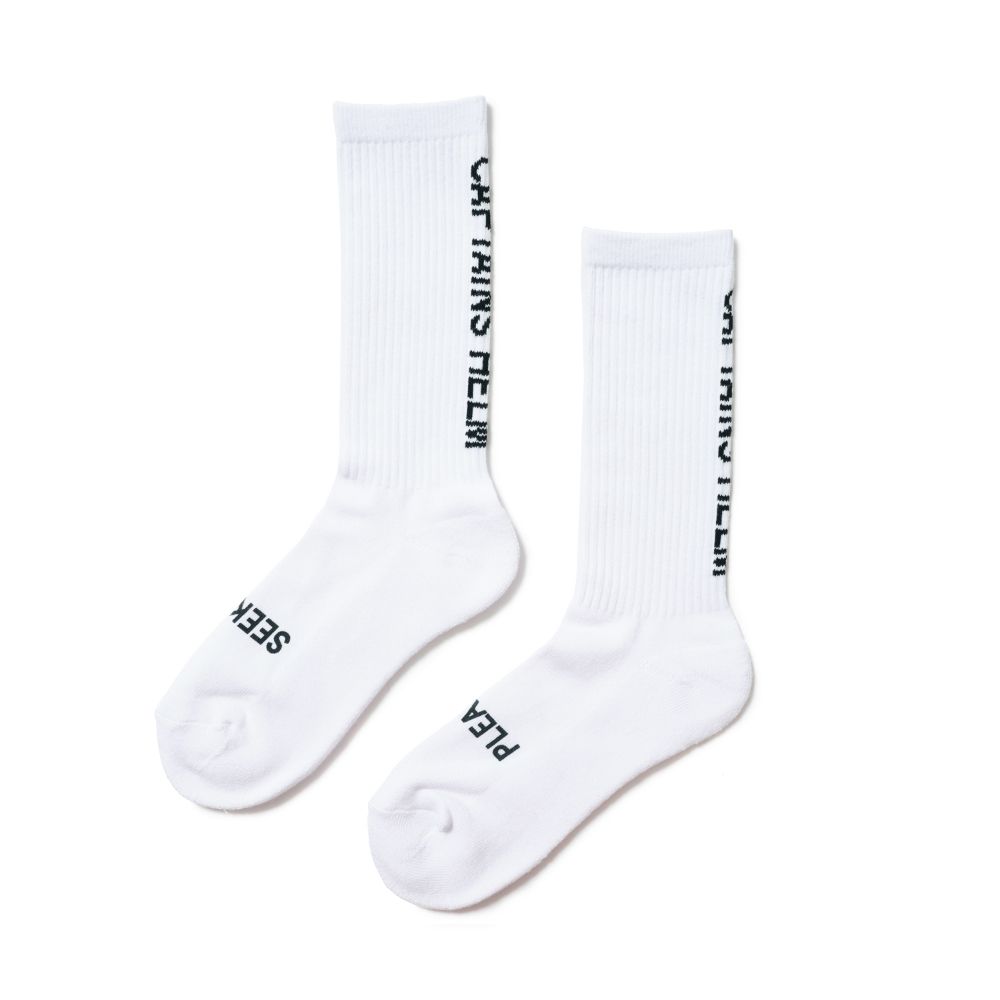 TRADEMARK LOGO 2PC SOCKS (BLACK/WHITE) / 2パック ジャガードソックスセット
