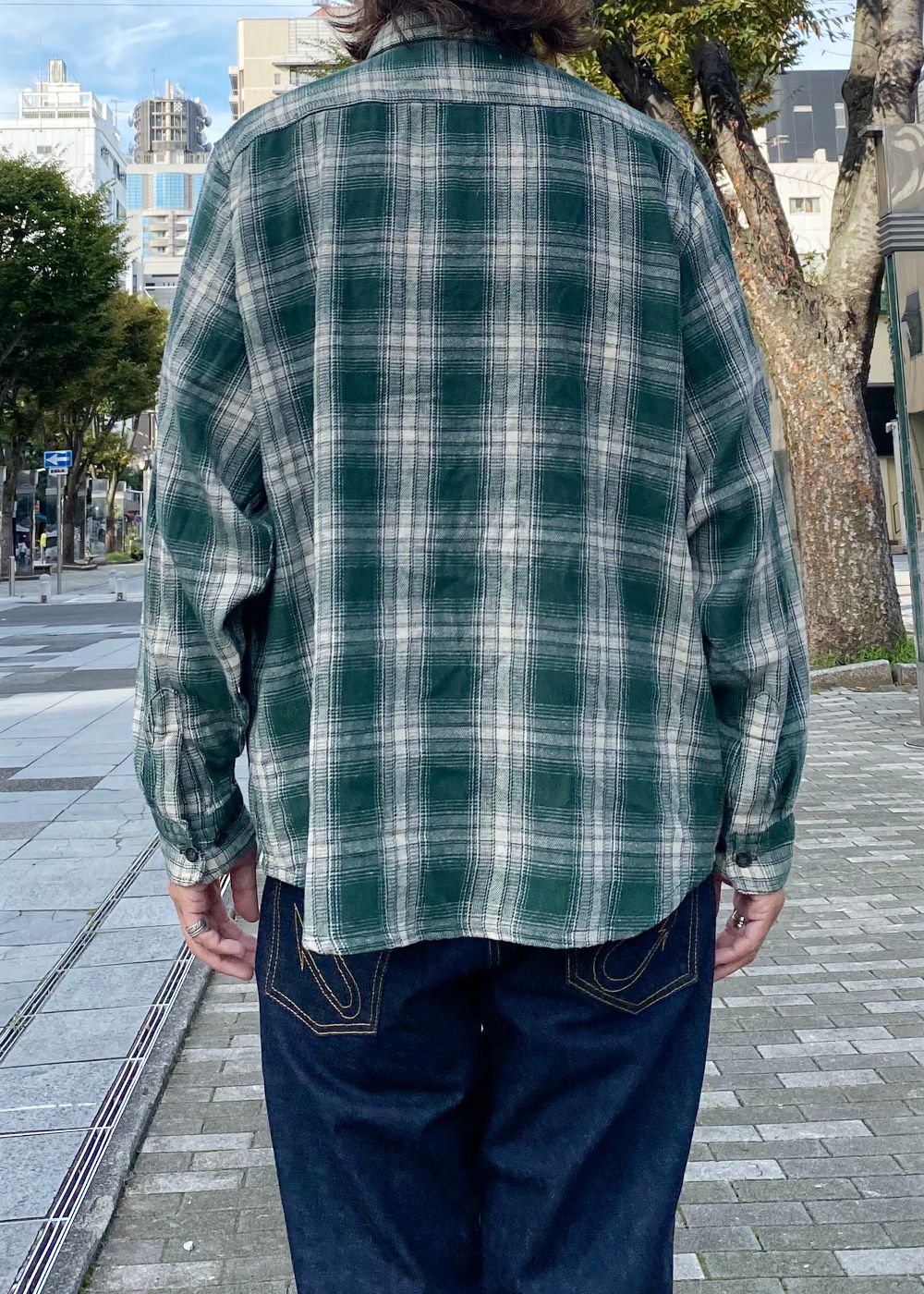 Flannel Shirt (GREEN) / チェック コットン ネルシャツ