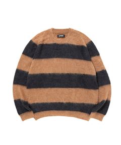 BORDER KNIT (BEIGE) / ボーダー モヘア ニット