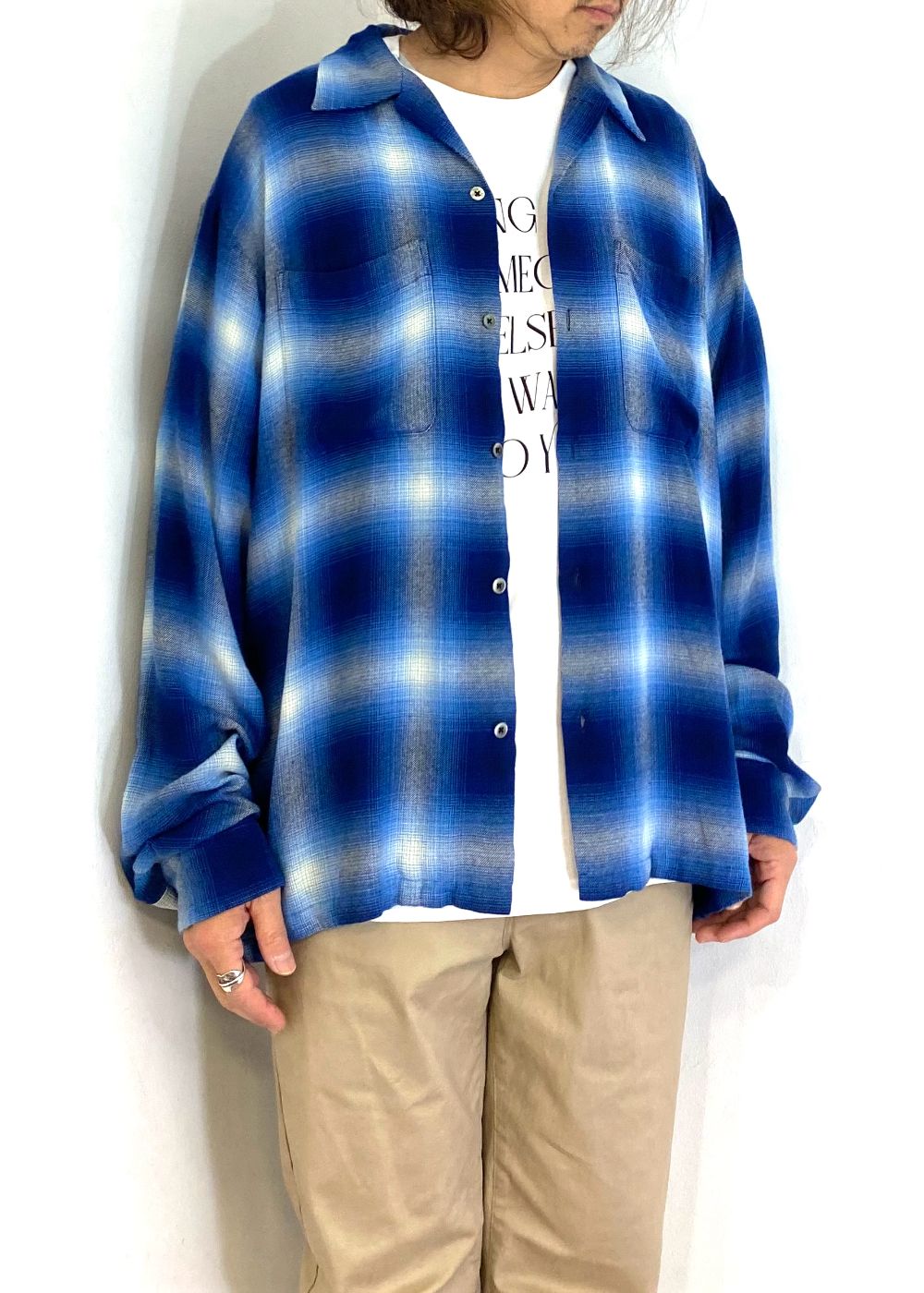 R.Flannel Ombre Open Collar SH (BPT) / オンブレチェック オープンカラーシャツ