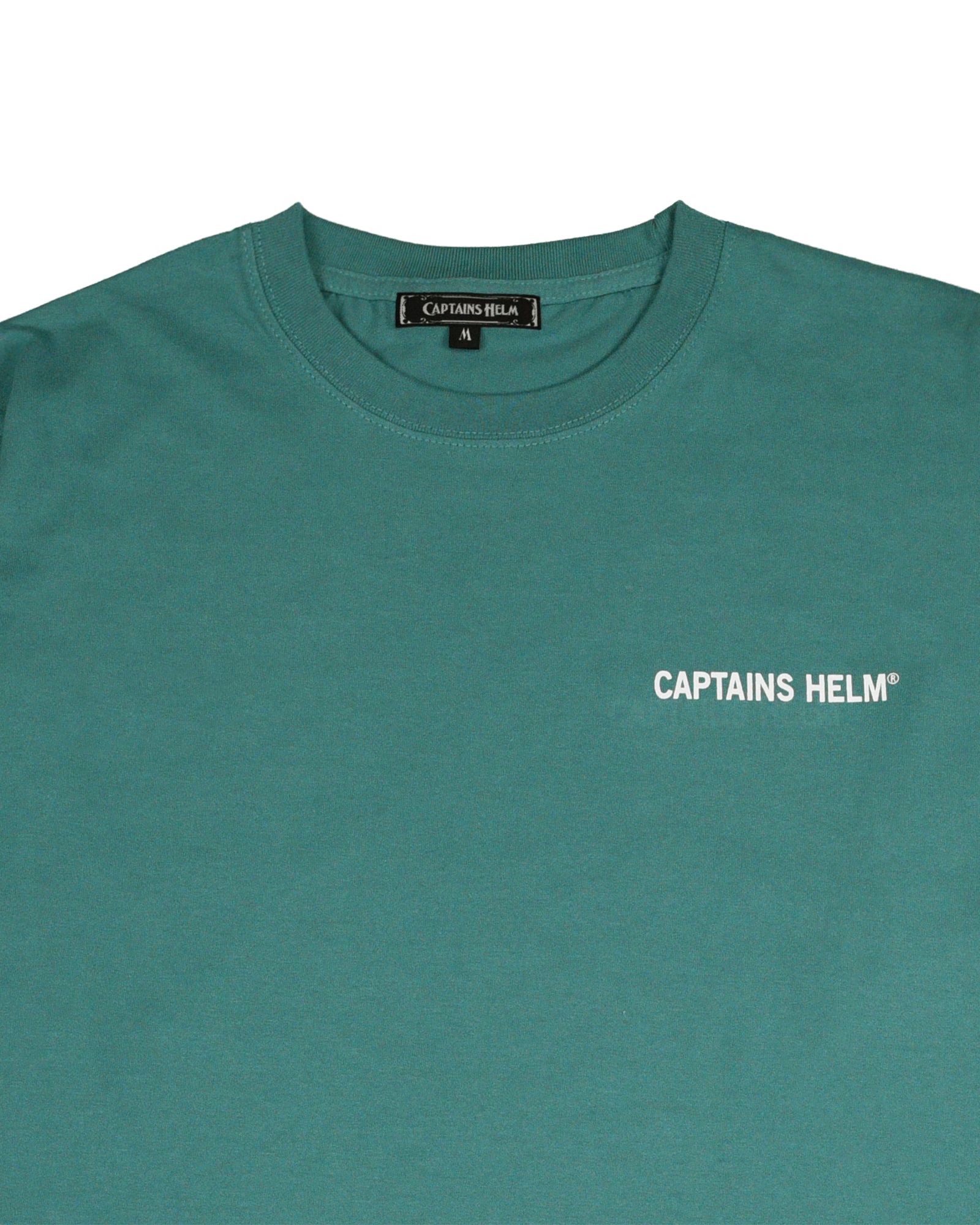 TRADEMARK LOGO LS TEE (GREEN) / ロゴ プリント ロンT