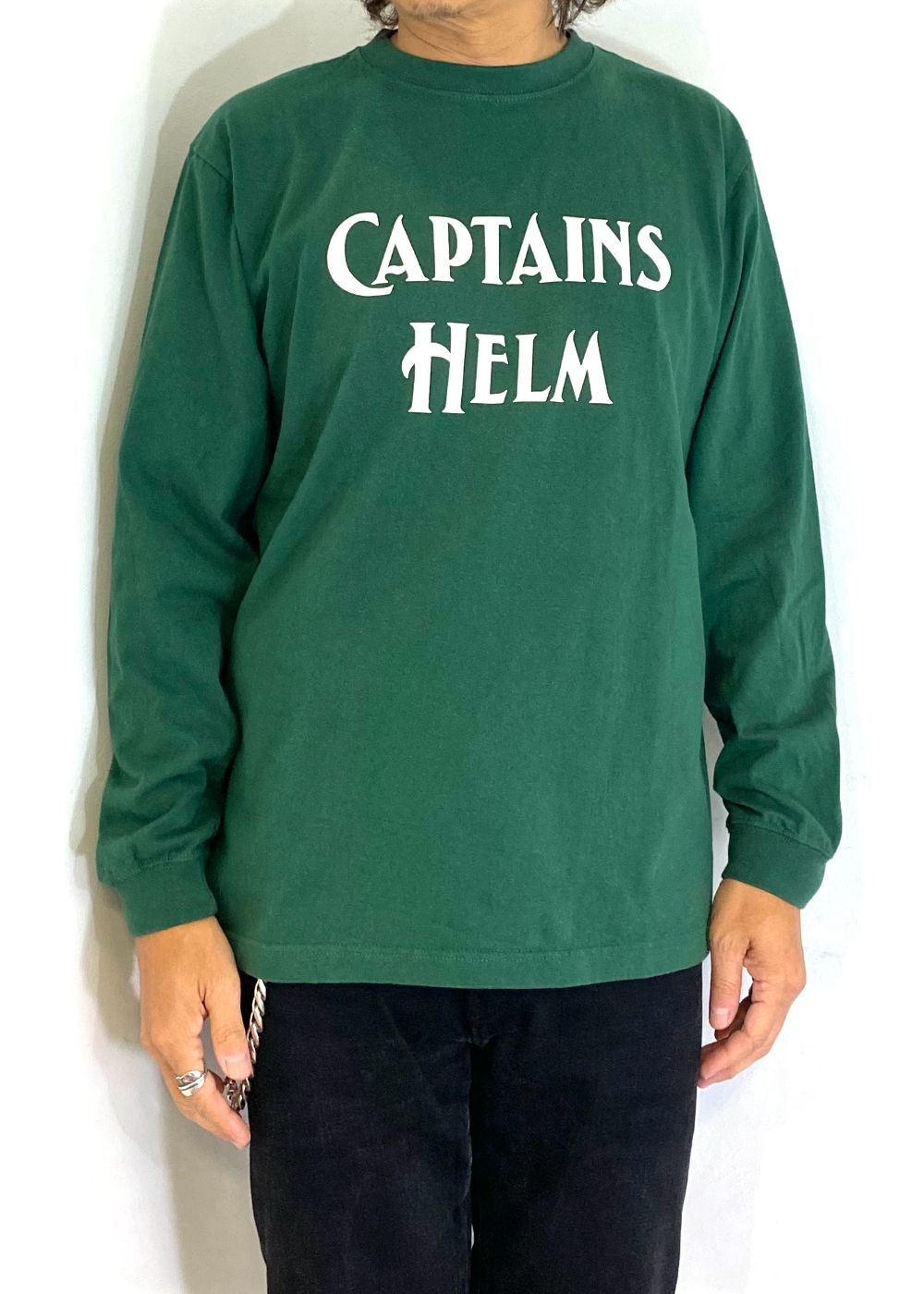 CLASSIC LOGO LS TEE (GREEN) / ロゴ プリント ロンT
