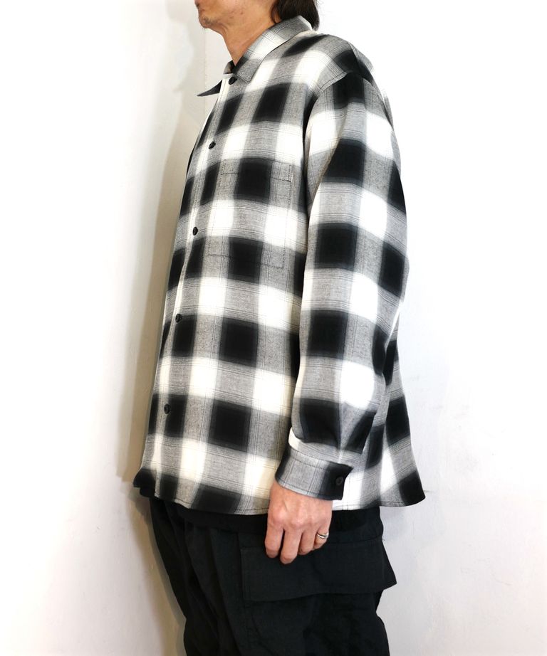 ROTTWEILER - R9 OMBRE L/S SHIRT (WHITE) / オンブレチェック 