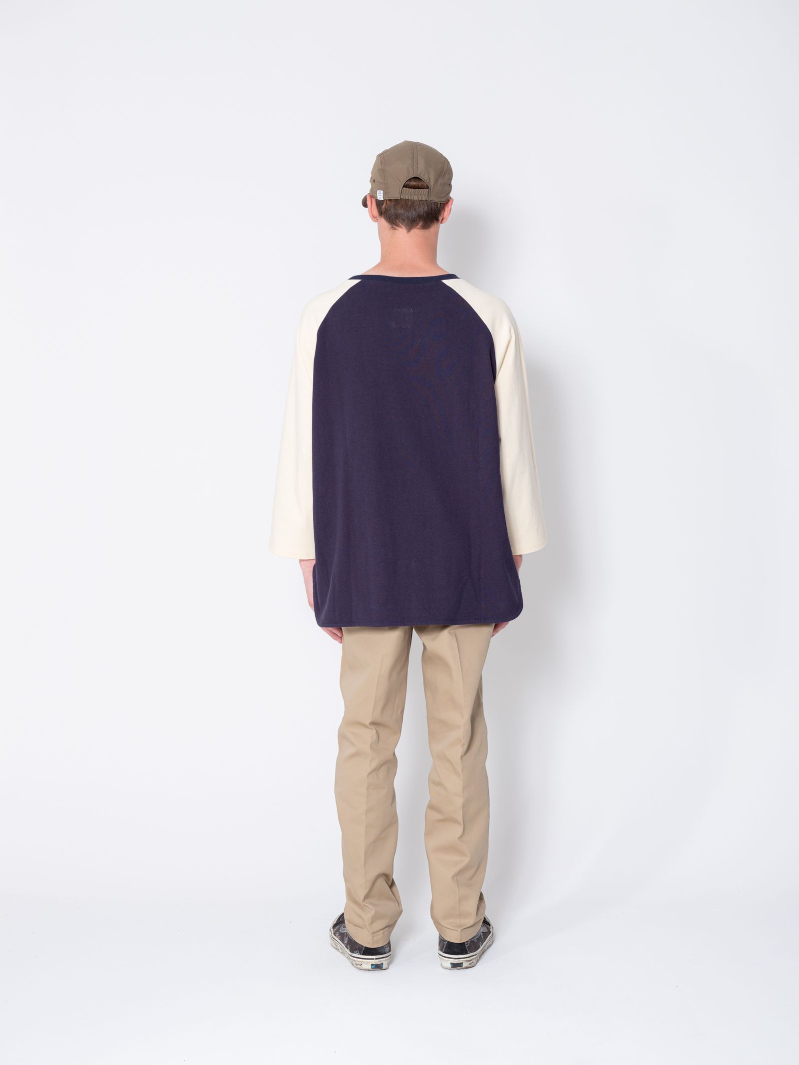 【ラスト1点】3/4 SLEEEVE BASEBALL TEE "BABE" (NAVY) / グッドウェア コラボ ベースボールTee