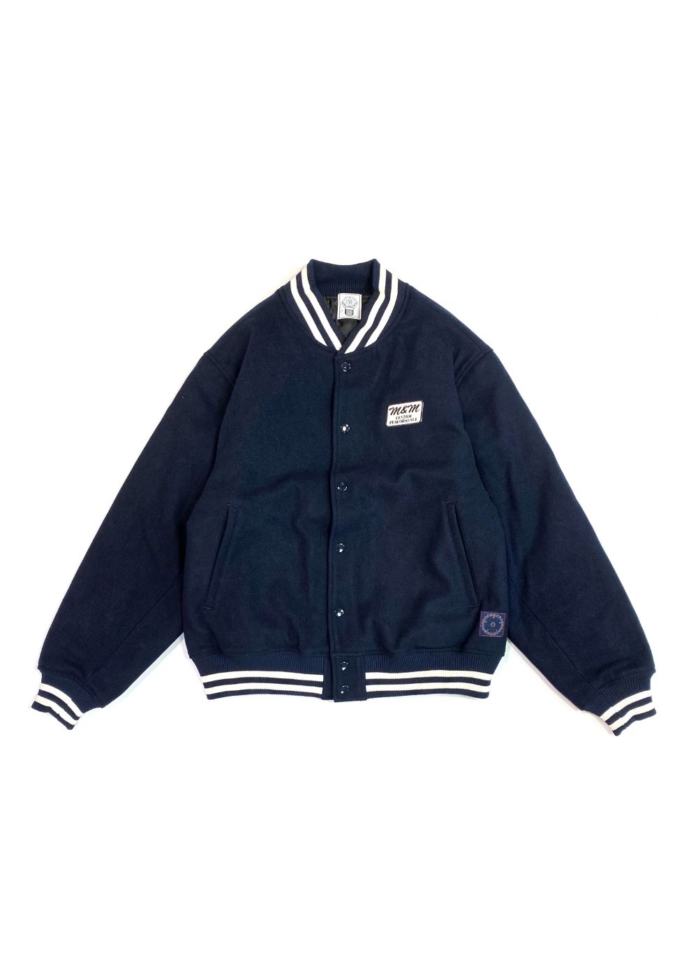 M&M CUSTOM PERFORMANCE - HEAVY MELTON STADIUM JACKET (NAVY