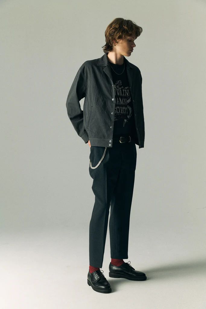 VINTAGE TYPE CROPPED SLACKS (BLACK) / オリジナル クロップド スラックス
