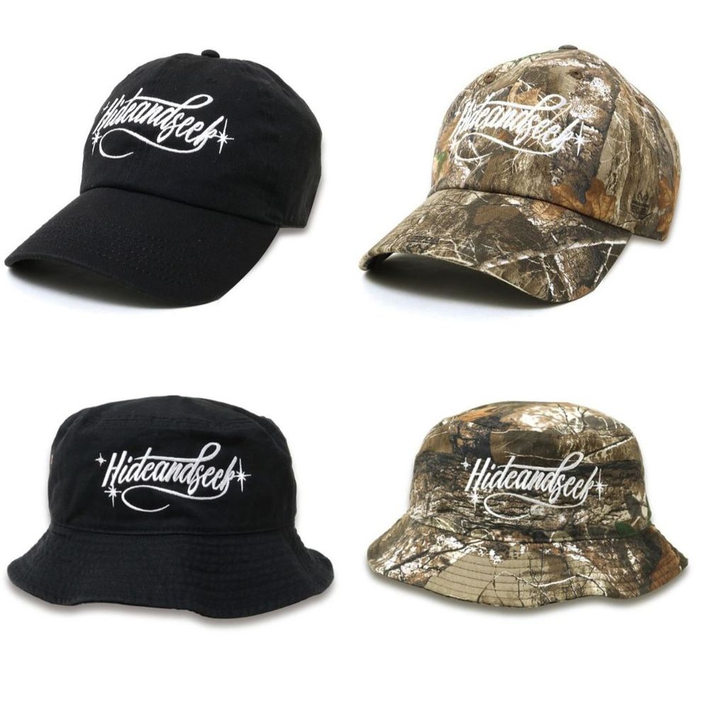 HIDE AND SEEK 新作販売告知 / 定番？柄物？好みで選べるCap&Hat。
