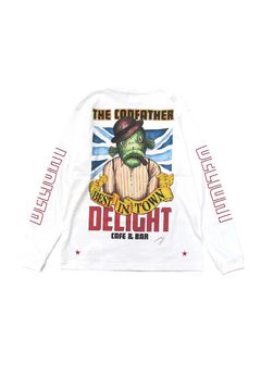 PRINT L/S TEE (WHITE) / CAFE&BAR DELIGHT コラボロンT