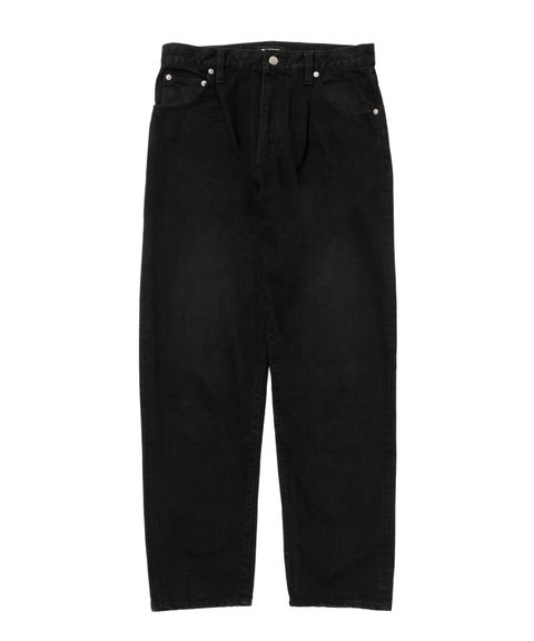 R9 TUCK DENIM PANTS (BLACK) / ワンタック デニム パンツ
