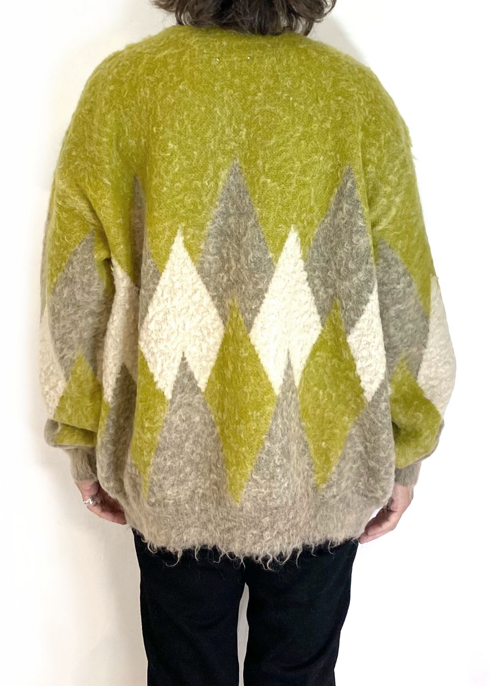 Mohair Argyle Knit Cardigan (YPT) /  アーガイル モヘアニット カーディガン