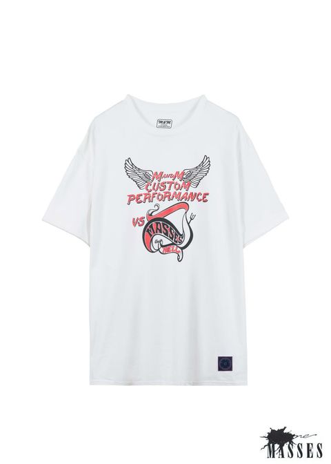 ×MASSES T-SHIRT HELL (WHITE) / マシス コラボレーション プリントT
