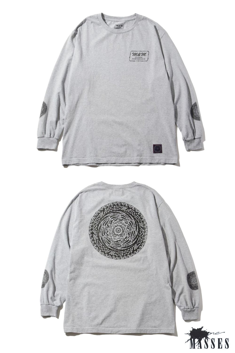 Mu0026M CUSTOM PERFORMANCE - PRINT L/S TEE (×MASSES) (WHITE) / マシス コラボレーション プリント ロンT | LOOPHOLE