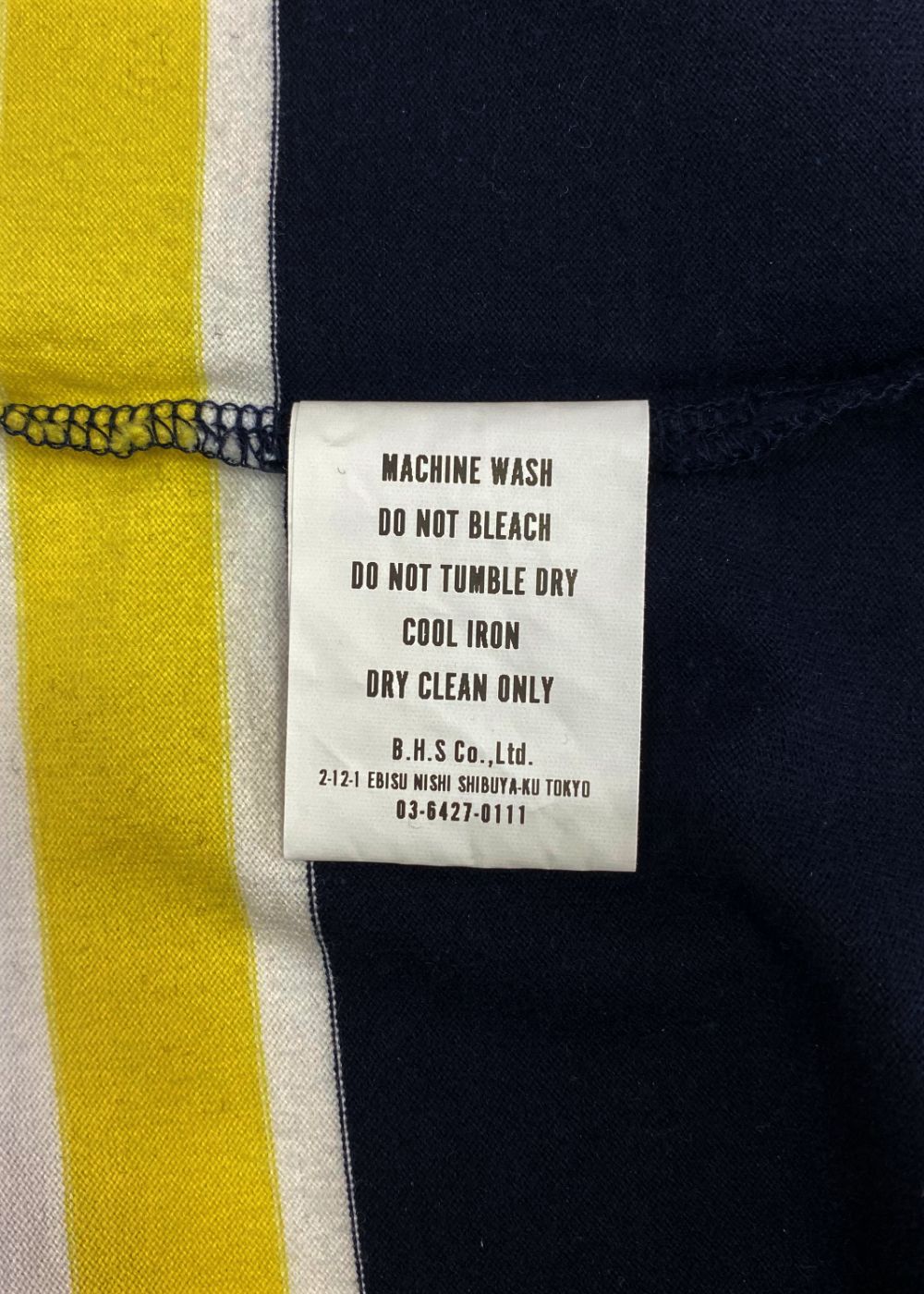 BORDER TEE (NAVY×YELLOW) / ボーダー Tシャツ