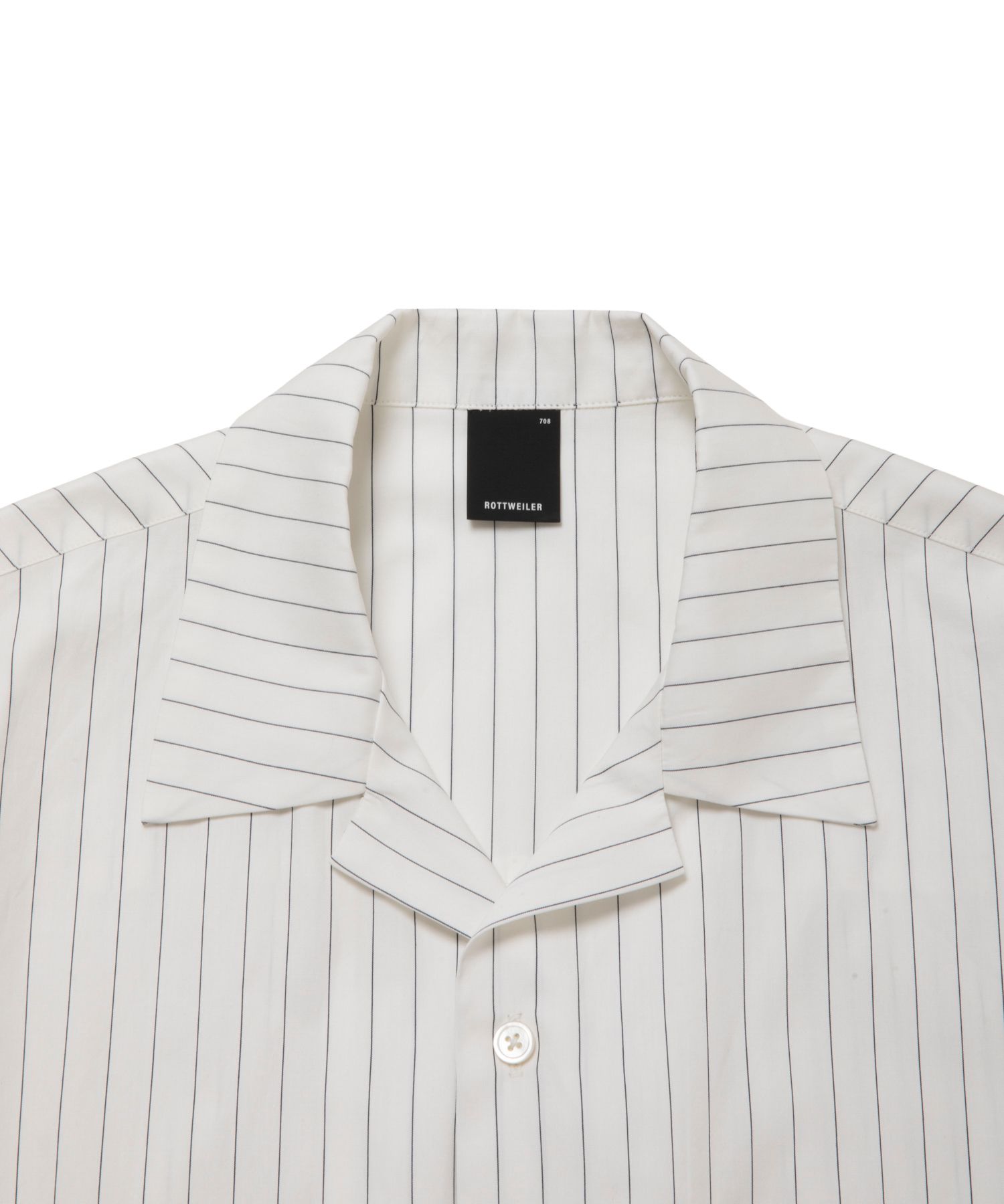 R9 STRIPE S/S SHIRTS (WHITE) / オープンカラー ストライプ シャツ