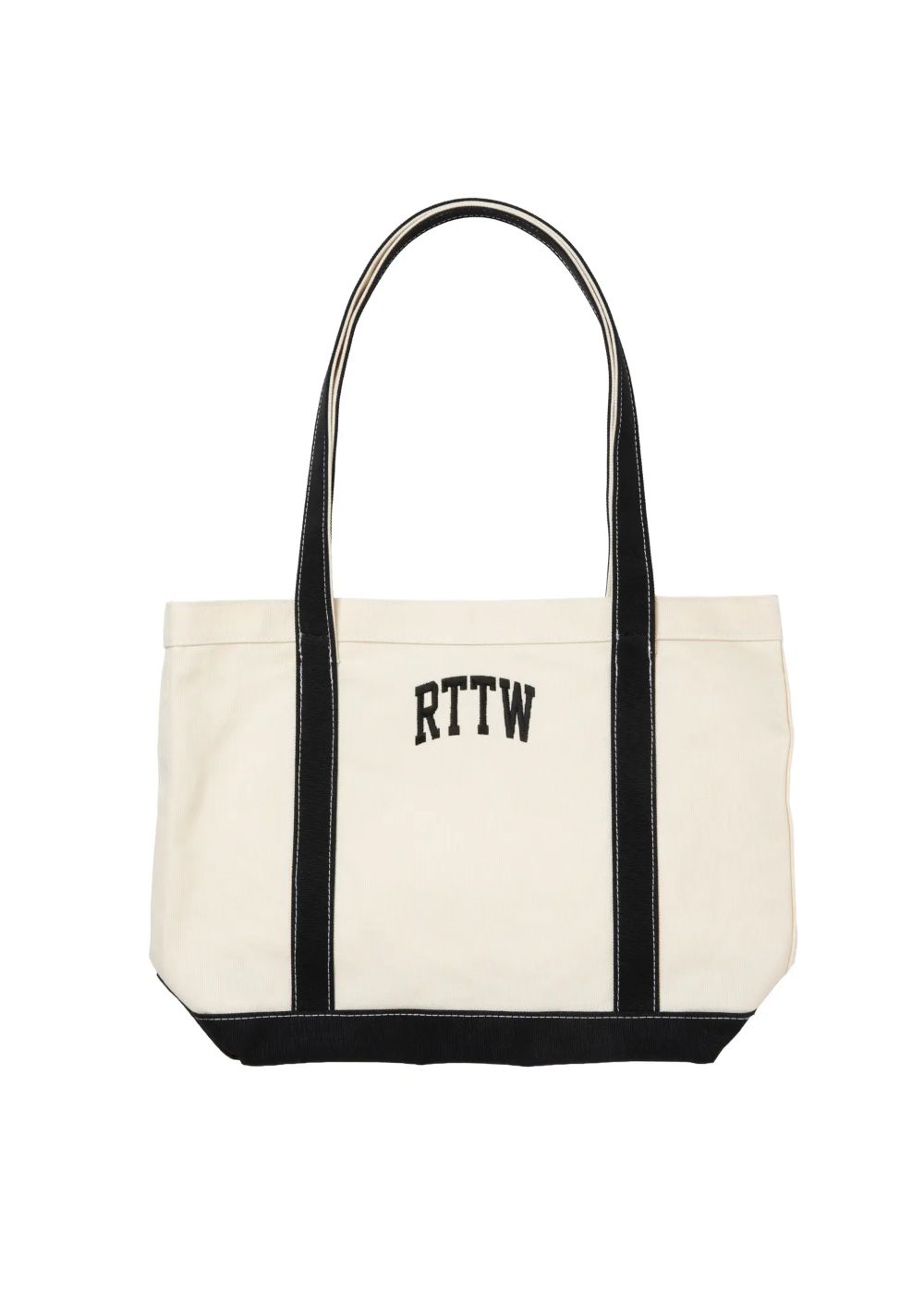 【ラスト1点】RTTW TOTE BAG (BLACK) / カレッジロゴ キャンバストートバッグ
