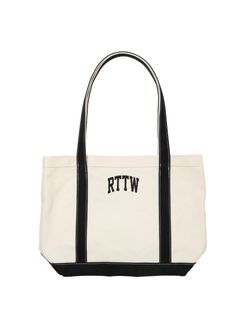 【ラスト1点】RTTW TOTE BAG (BLACK) / カレッジロゴ キャンバストートバッグ