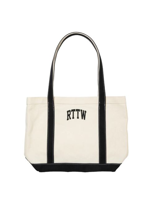 【ラスト1点】RTTW TOTE BAG (BLACK) / カレッジロゴ キャンバストートバッグ