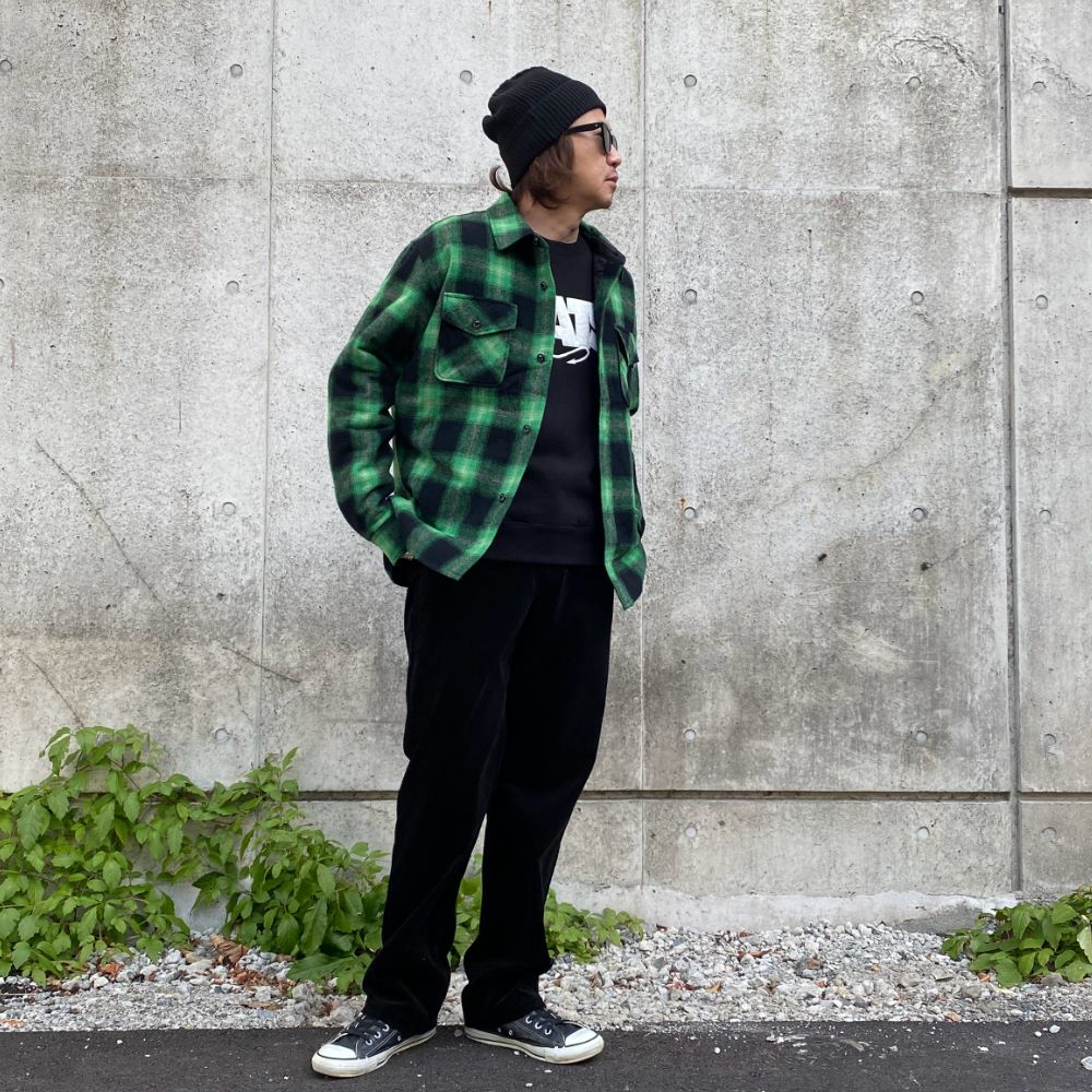 WOOL CHECK SHIRT JKT (GREEN CHECK) / ウール チェック シャツ ジャケット