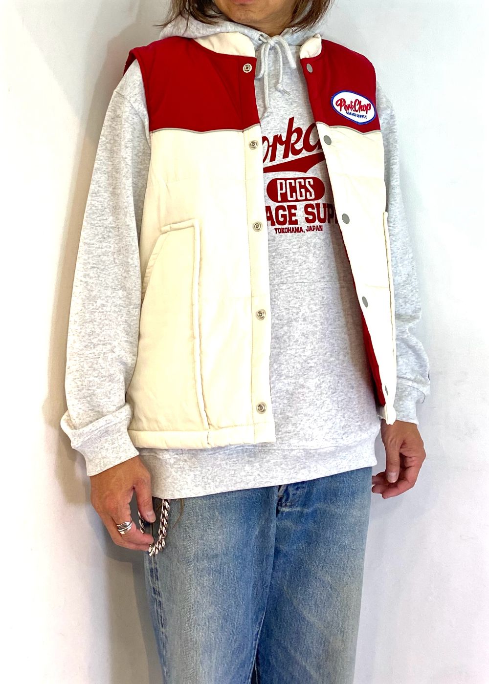 RACING VEST (BEIGE×RED) / オリジナル レーシング ベスト