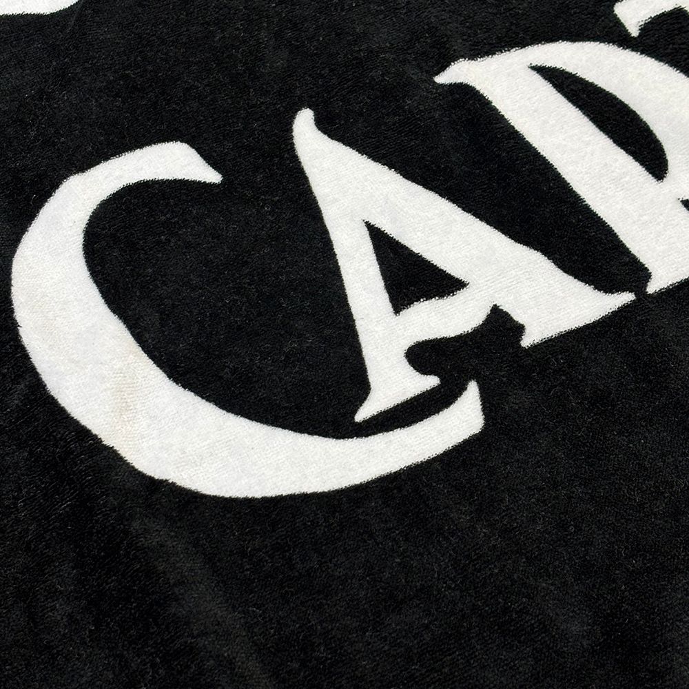 LOGO BEACH TOWEL -IMABARI MADE- (BLACK) / ロゴ ビーチ タオル