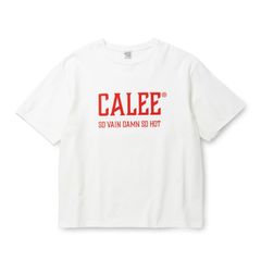 VINTAGE TYPE CALEE NATIONAL LOGO S/S TEE (WHITE) / オリジナル ドロップショルダー ロゴプリント Tシャツ