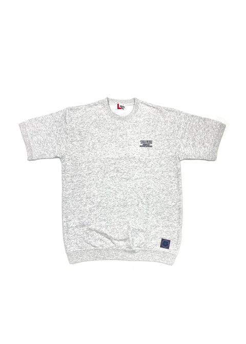 【ラスト1点】Short Sleeve Sweat (ASH) / ロゴ刺繍 半袖 クルーネック スウェット / セットアップ可能