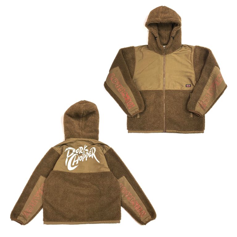PORKCHOP - 【ラスト1点】BOA FLEECE ZIP UP HOODIE (BROWN) / ボア