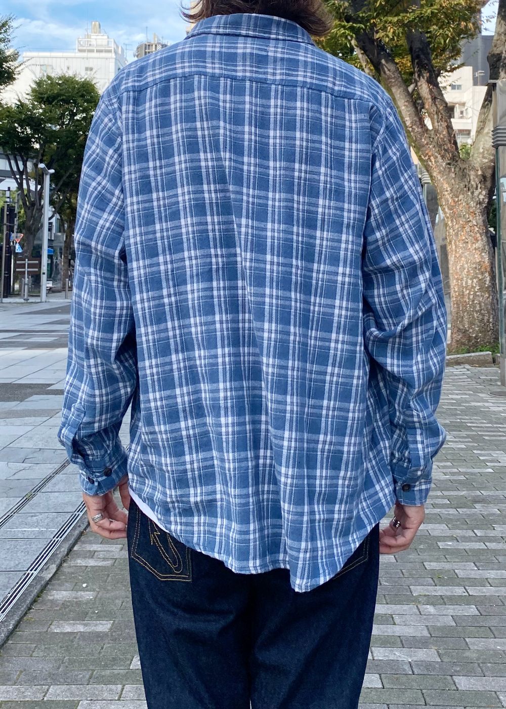 Flannel Shirt (BLUE) / チェック コットン ネルシャツ