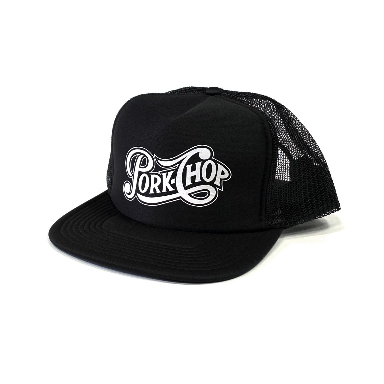 PORKCHOP - PPS MESH CAP (BLACK) / プリント メッシュキャップ | LOOPHOLE