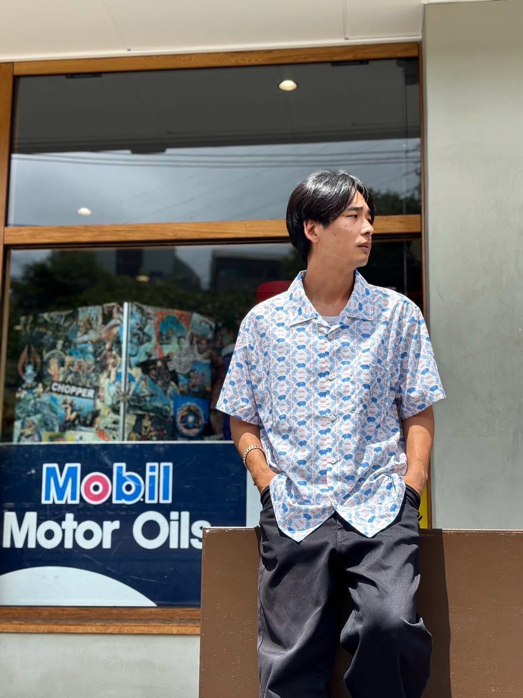 PORK AOP SHIRT (WHITE) / オリジナル プリント シャツ