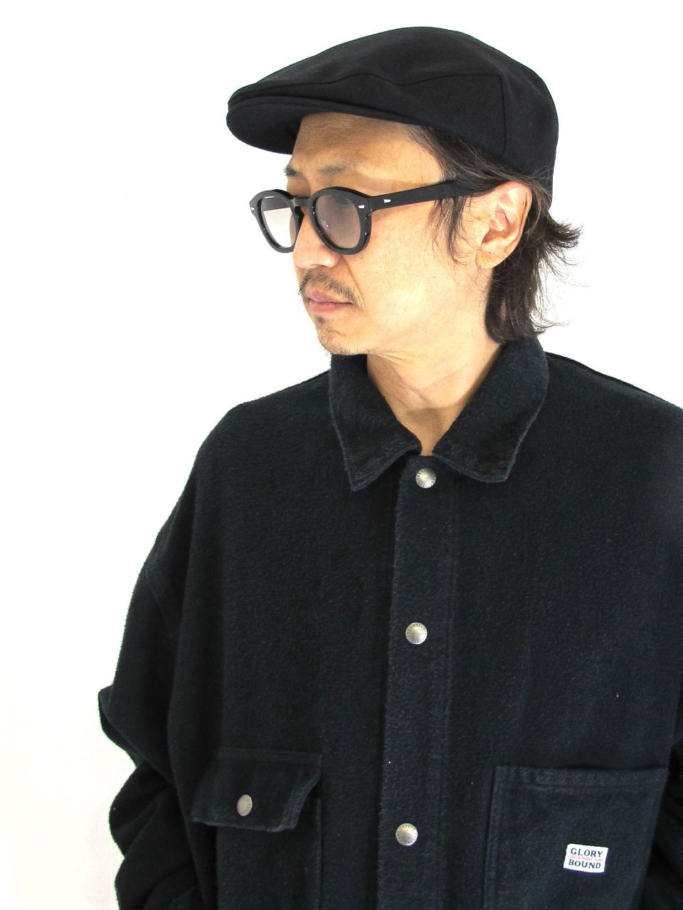 COOTIE PRODUCTIONS - WOOL SERGE HUNTING CAP (BLACK) / ウールサージ