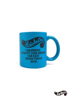 ×CARSERVICE GLITTER MUG CUP (BLUE) / カーサービス コラボ マグカップ