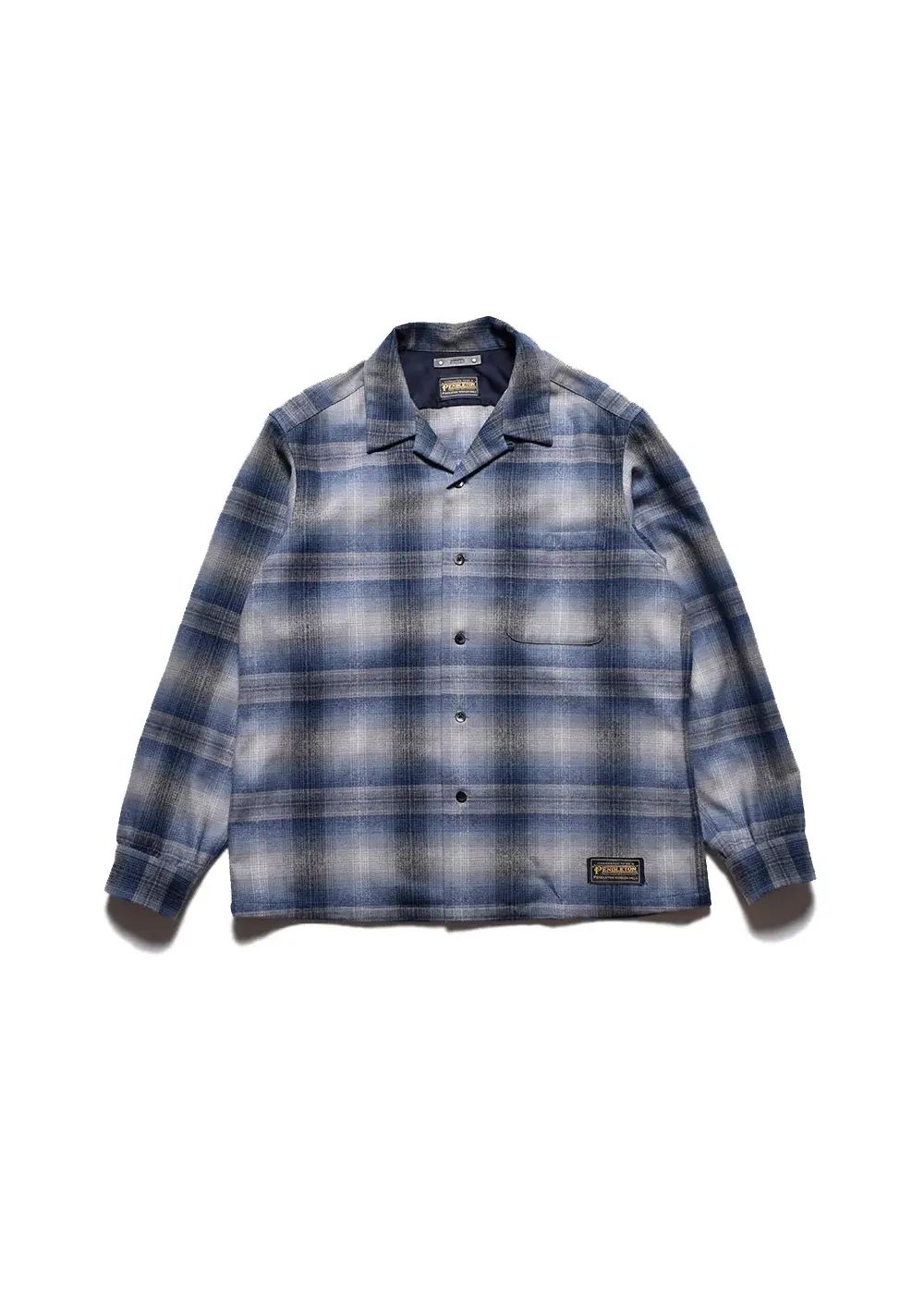 PENDLETON W.Plaid Open Collar SH (BPT) / ペンドルトン コラボ オンブレチェック オープンカラー ウール シャツ