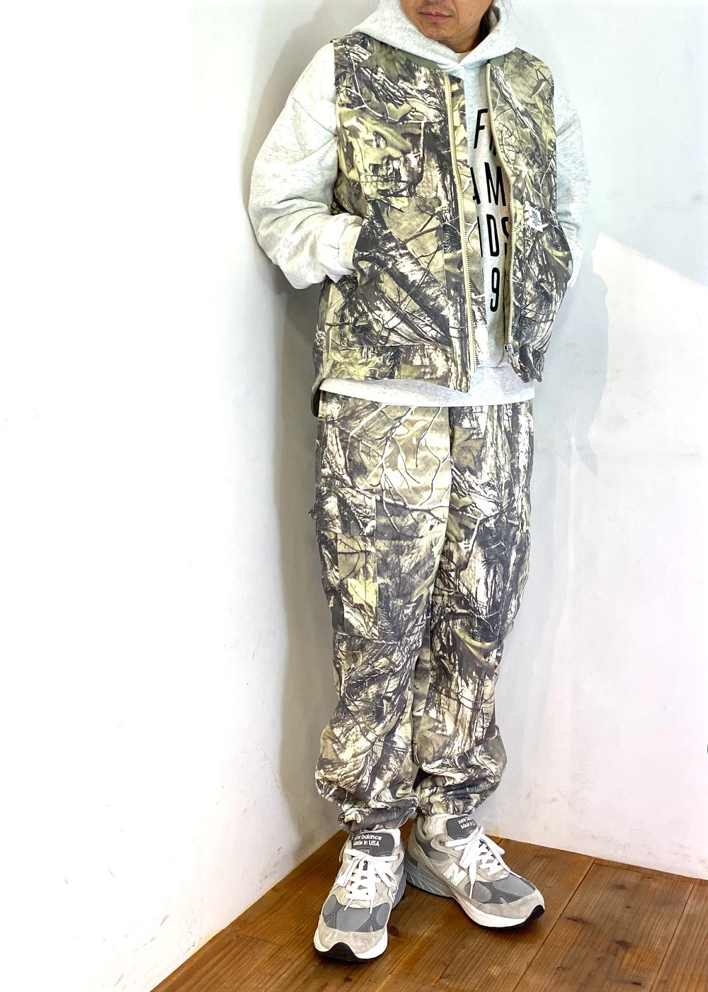 Camo Zip Work Vest (BEIGE CAMO) / オリジナル カモフラージュ ワークベスト / セットアップ可能