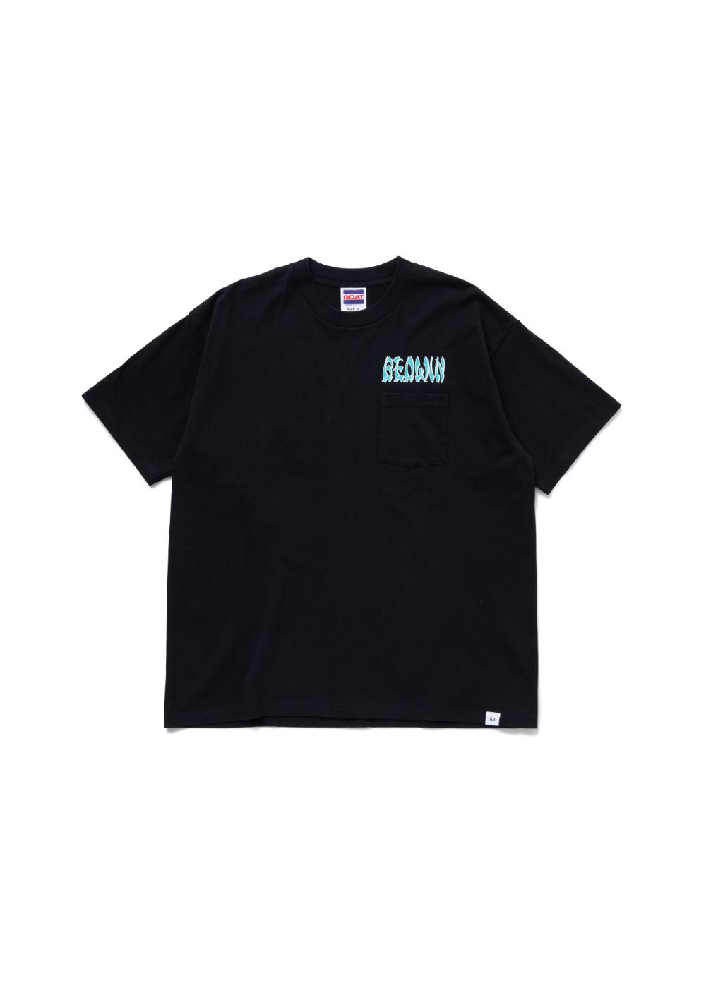 S/S POCKET TEE "PHIL" (BLACK) / ロゴ プリント ポケット Tシャツ