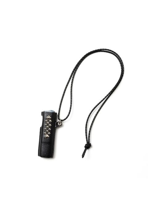 STUDS LEATHER IQOS CASE (BLACK/BLACK) / スタッズ レザー アイコス ケース